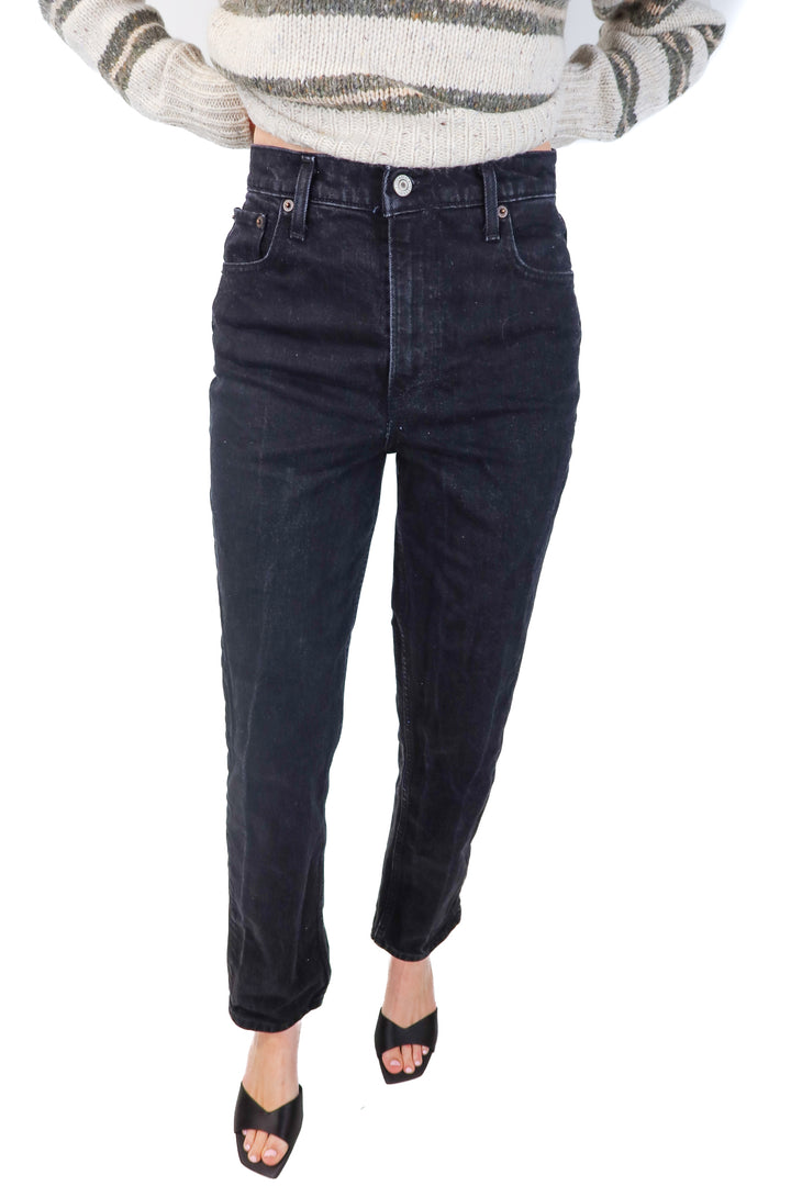 abercrombie & fitch black 90's high rise jeans (27R)