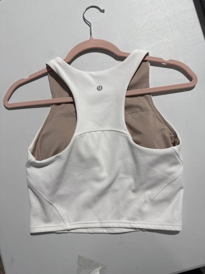 SOLD: Lululemon Cream High Neck Long Line Sports Bra (6)
