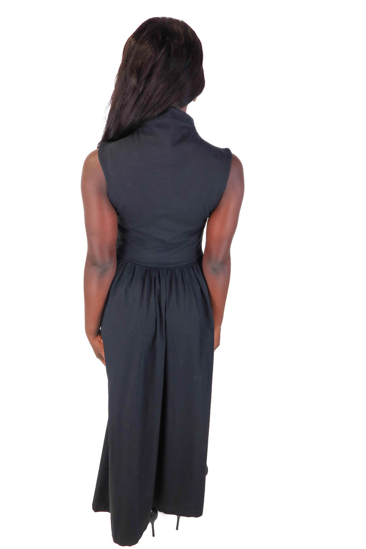 J. Crew Black Cotton and Jersey Dress (XXS)