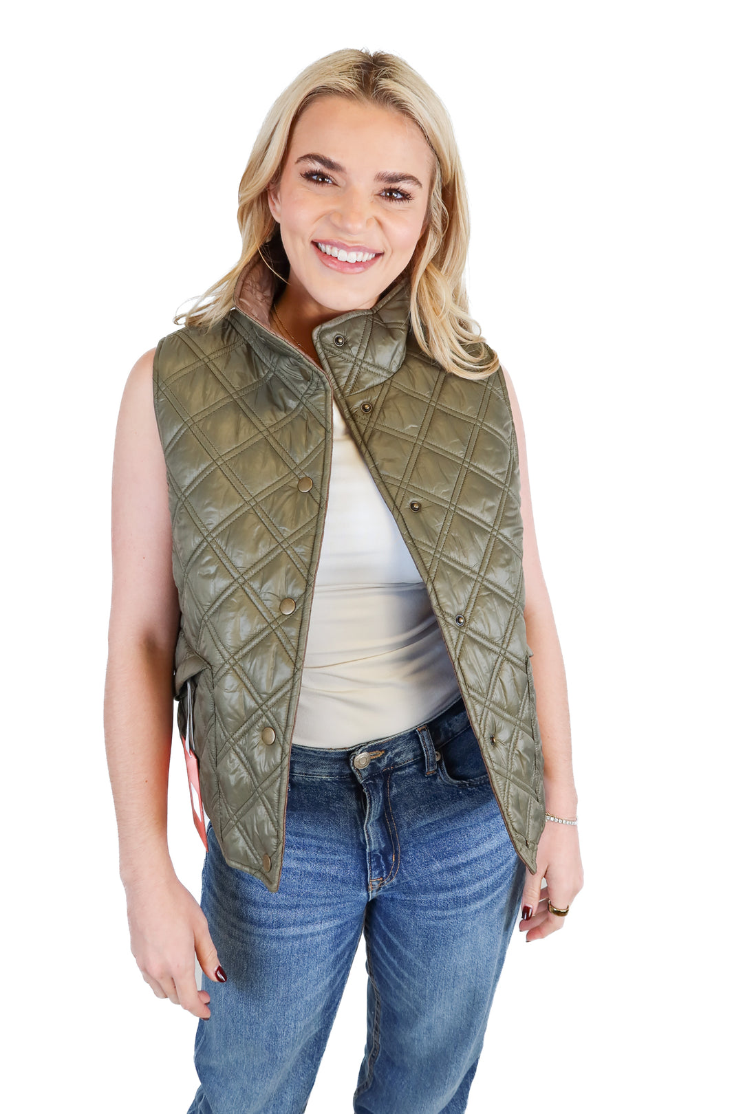 hunter bell reversible green/brown puff vest NWT (S; retails for $465)