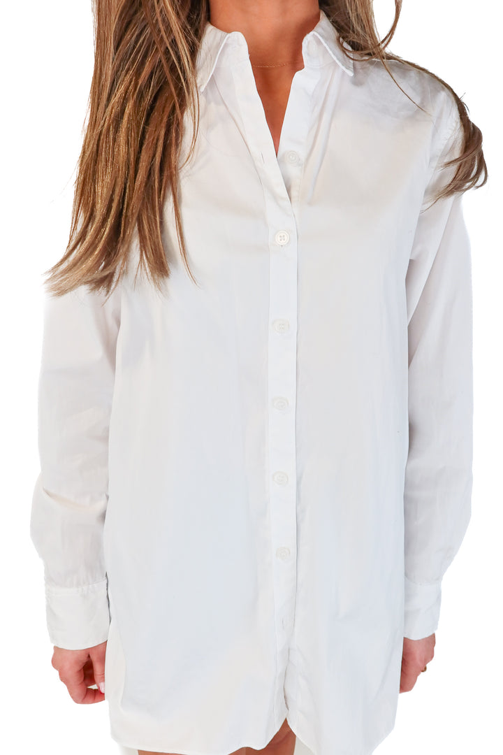 Nordstrom White cotton button-down shirt (XXS)