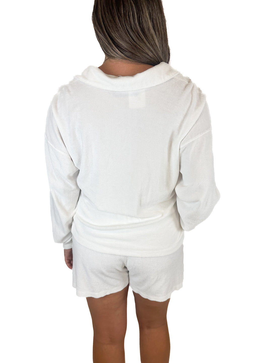 Travis Mathew White Terry Top And Shorts Set (L)
