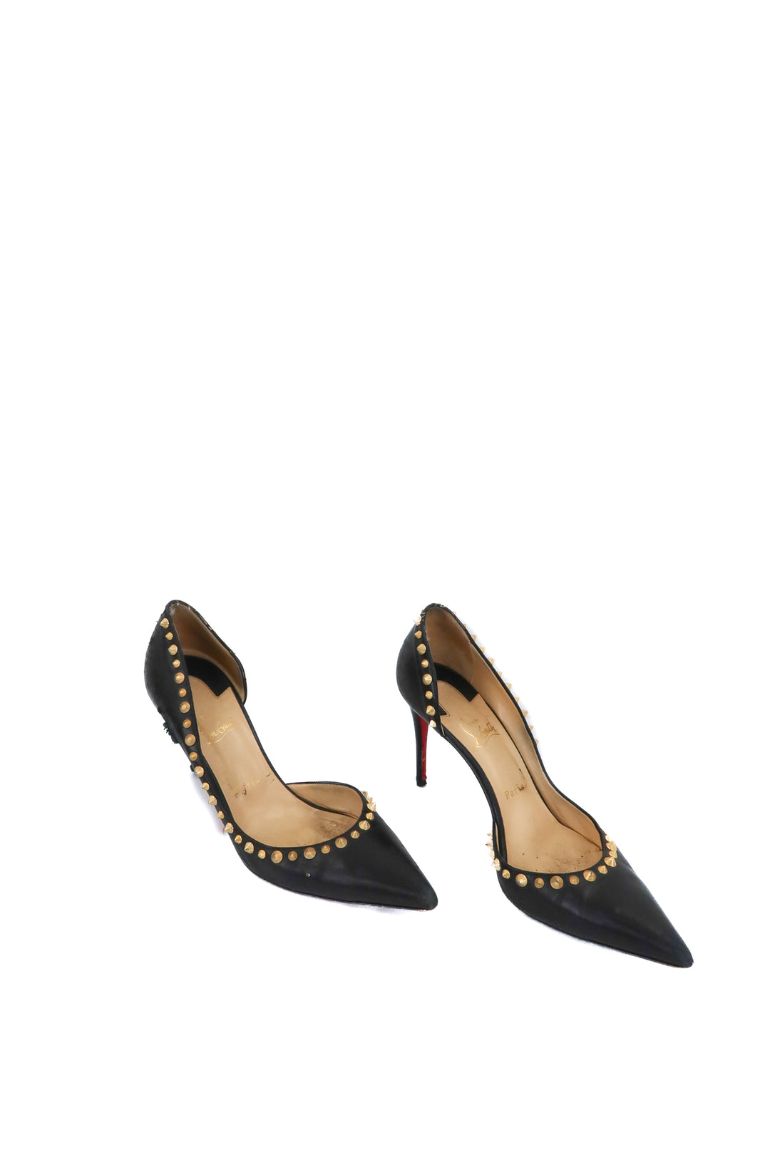 christian louboutin black irishell studded pumps (41/ US10-11; retail $845)