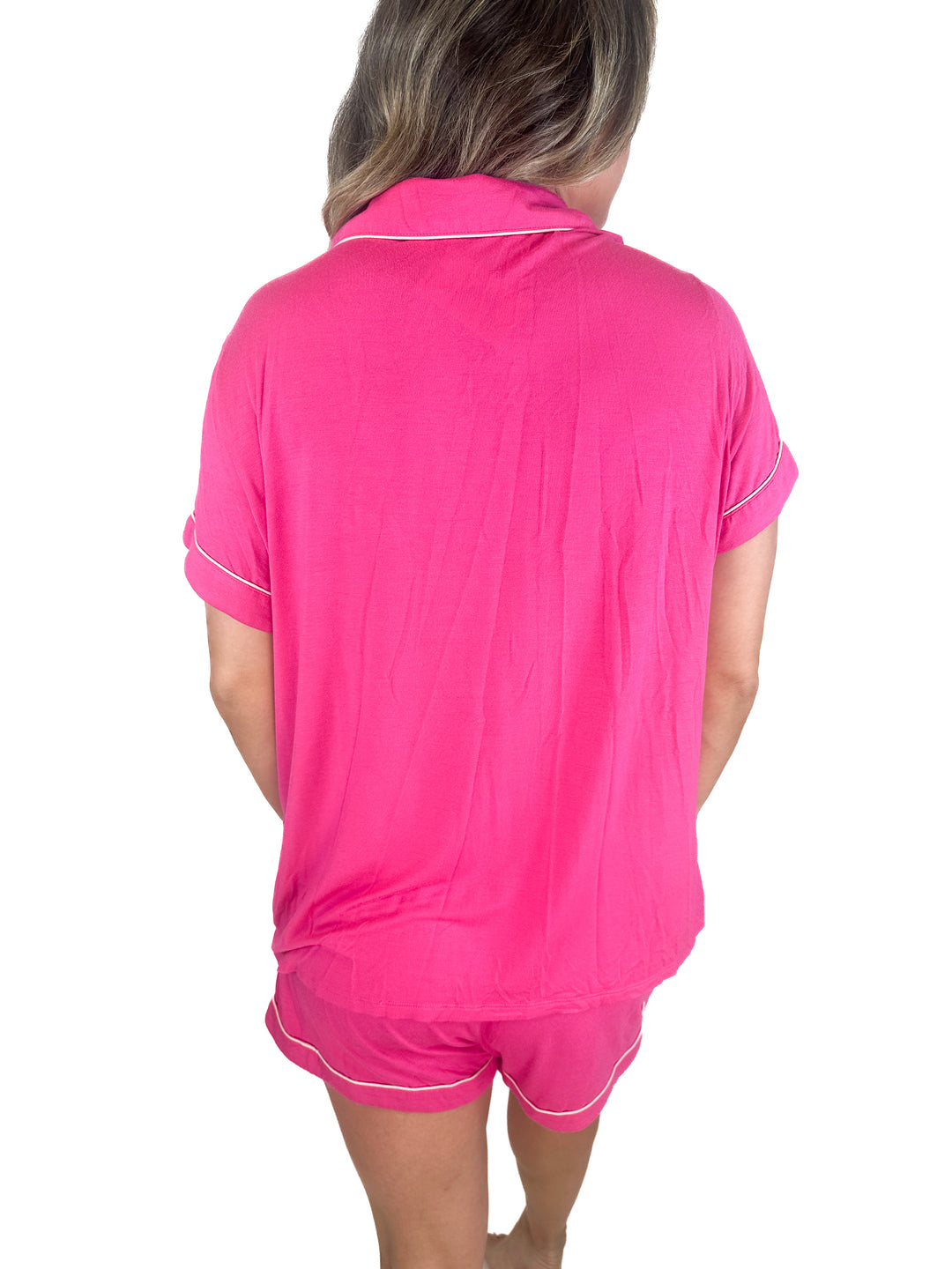 Nordstrom Pink Shirt and Shorts Pajama Set (L)
