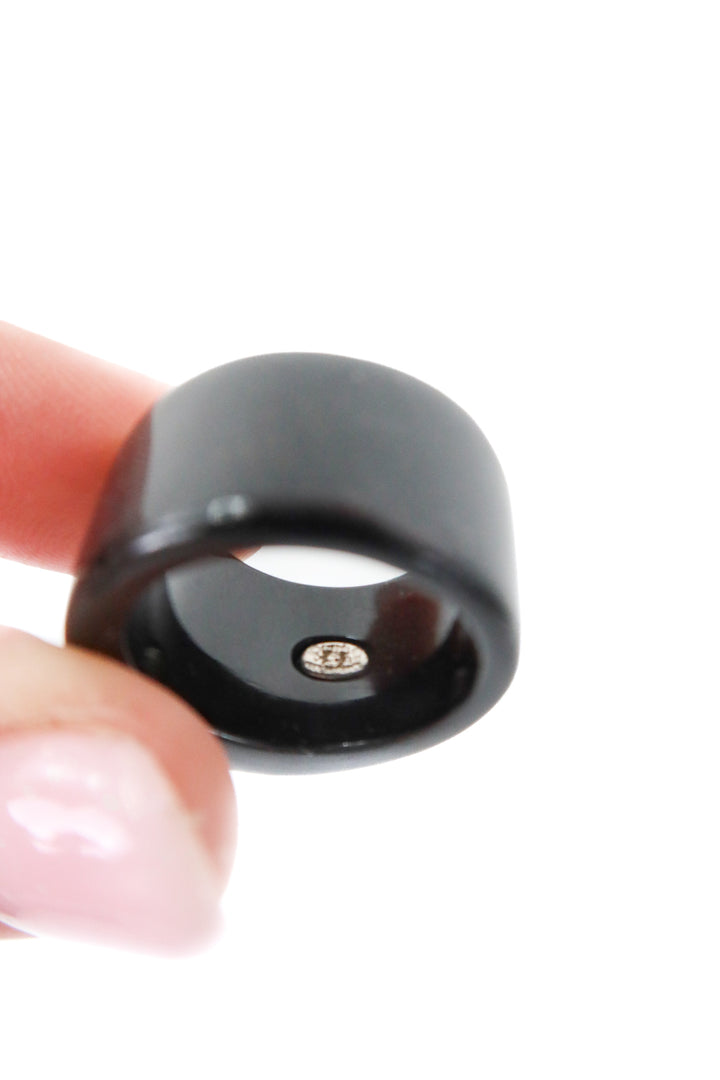 Chanel resin and crystal cc Ring (7; retail $850)
