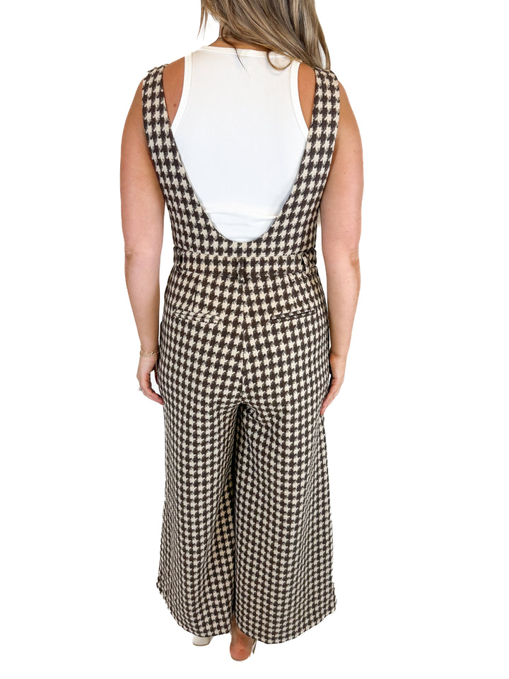 Storia Houndstooth Jackson Jumpsuit NWT (L)