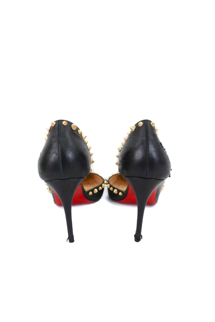 christian louboutin black irishell studded pumps (41/ US10-11; retail $845)