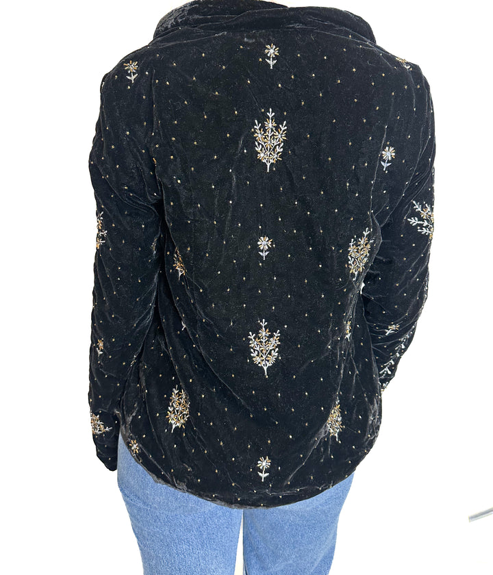 Lovestitch Embellished Black Velvet Jacket (S)