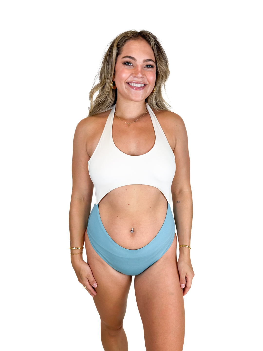 Venus Cream and Blue One Piece Suit (M)