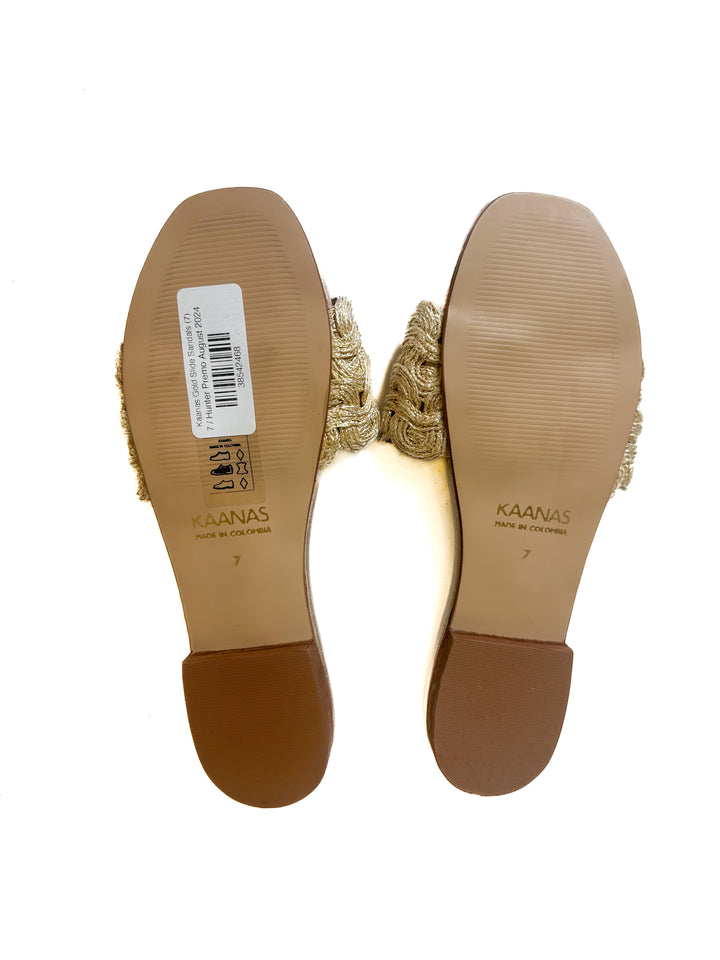 Kaanas Gold Slide Sandals (7)