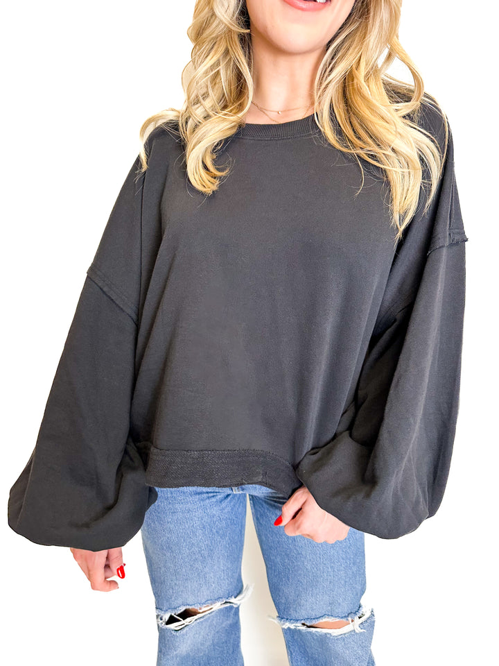 Free People Oversized Cropped Sweatshirt NWT (S)