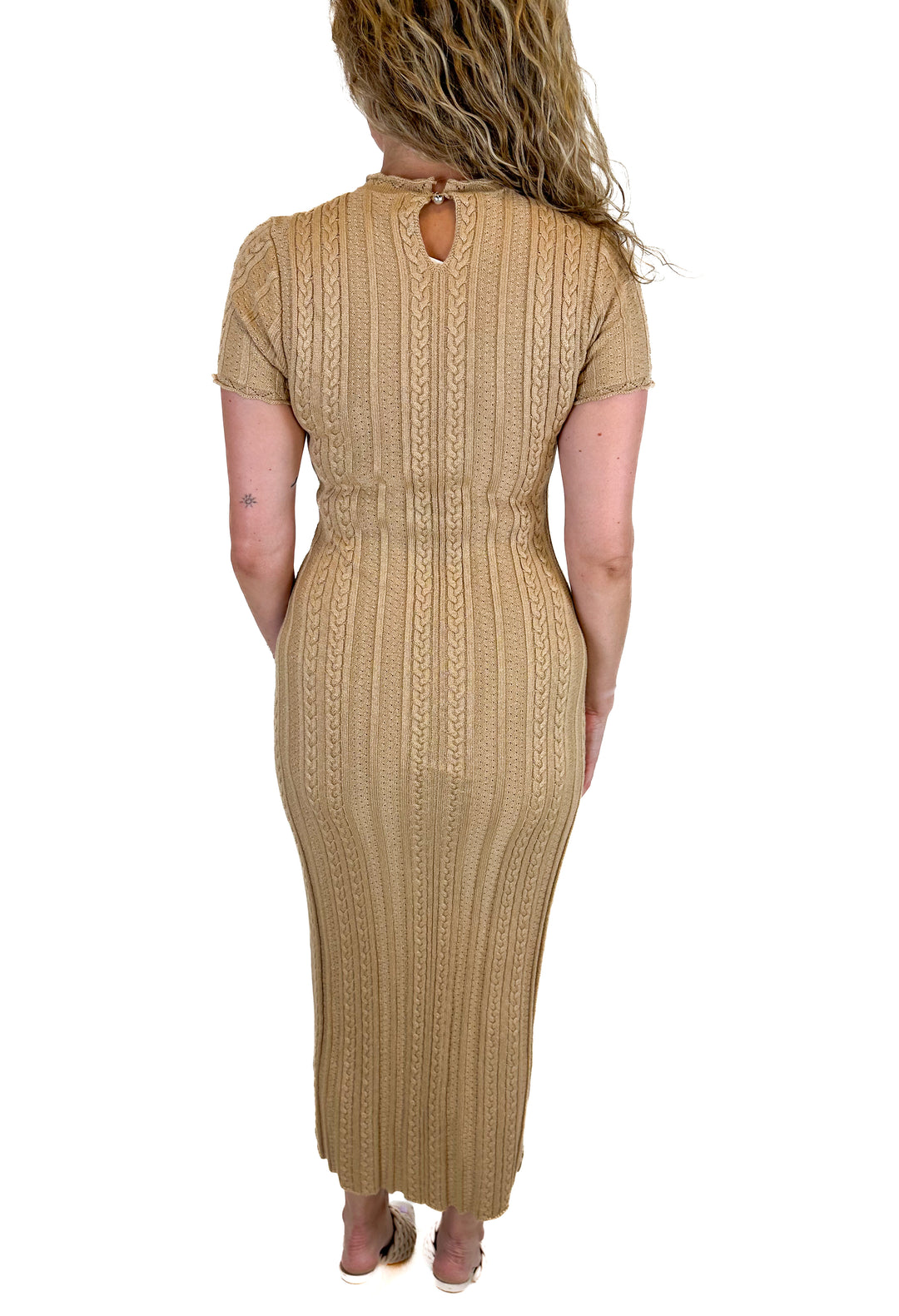Show Me Your Mumu Gold Knit Maxi Dress (S)