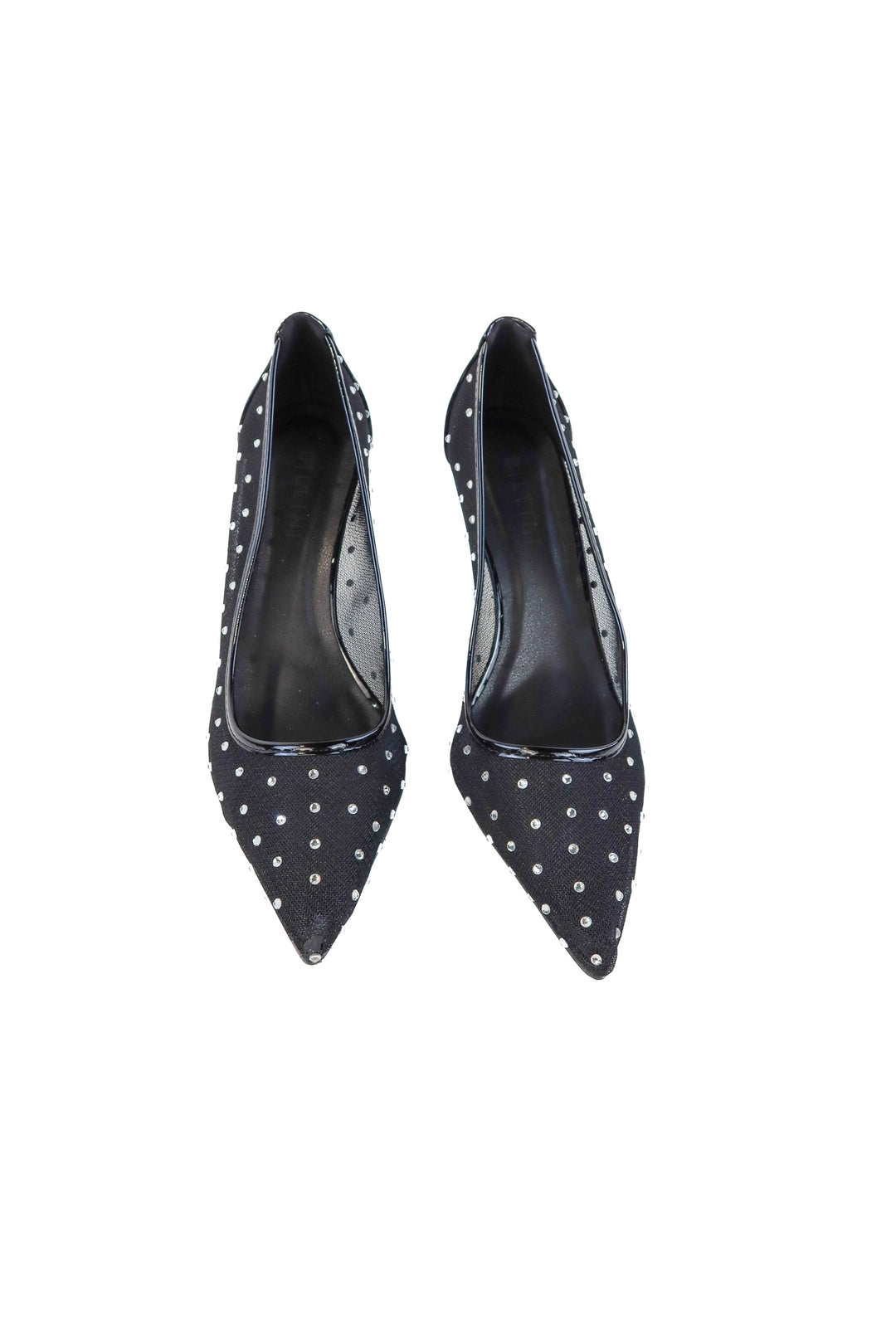 Billini black mesh rhinestone heels NWOT (10; retail $89)
