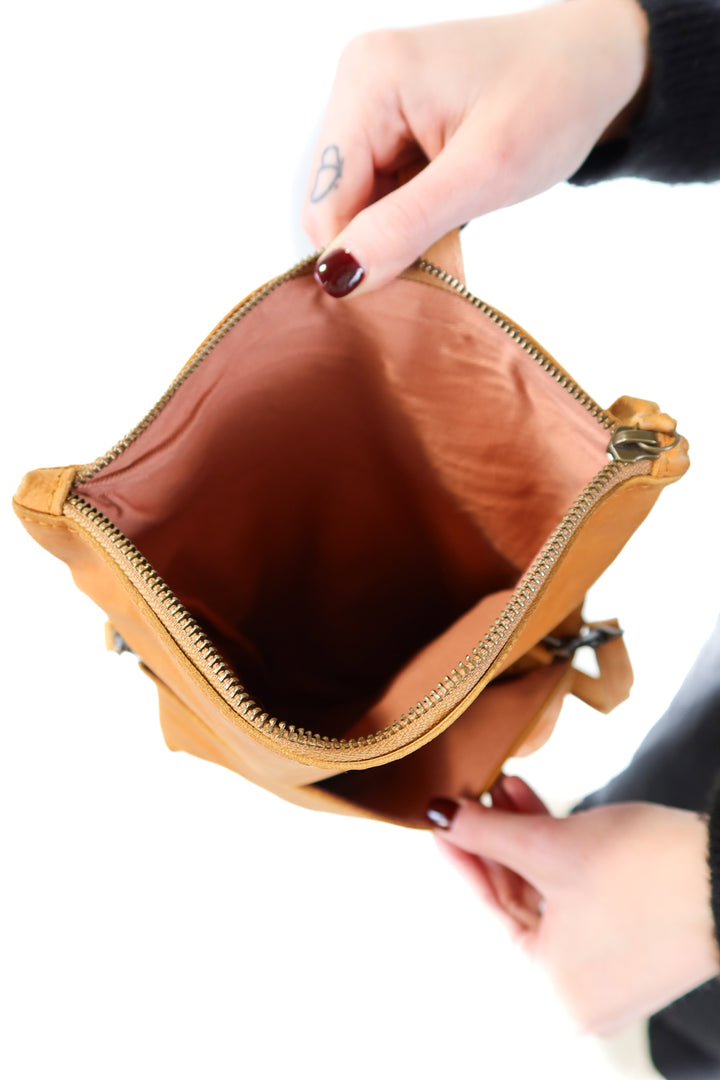 ABLE light brown leather crossbody purse (retails for $150)