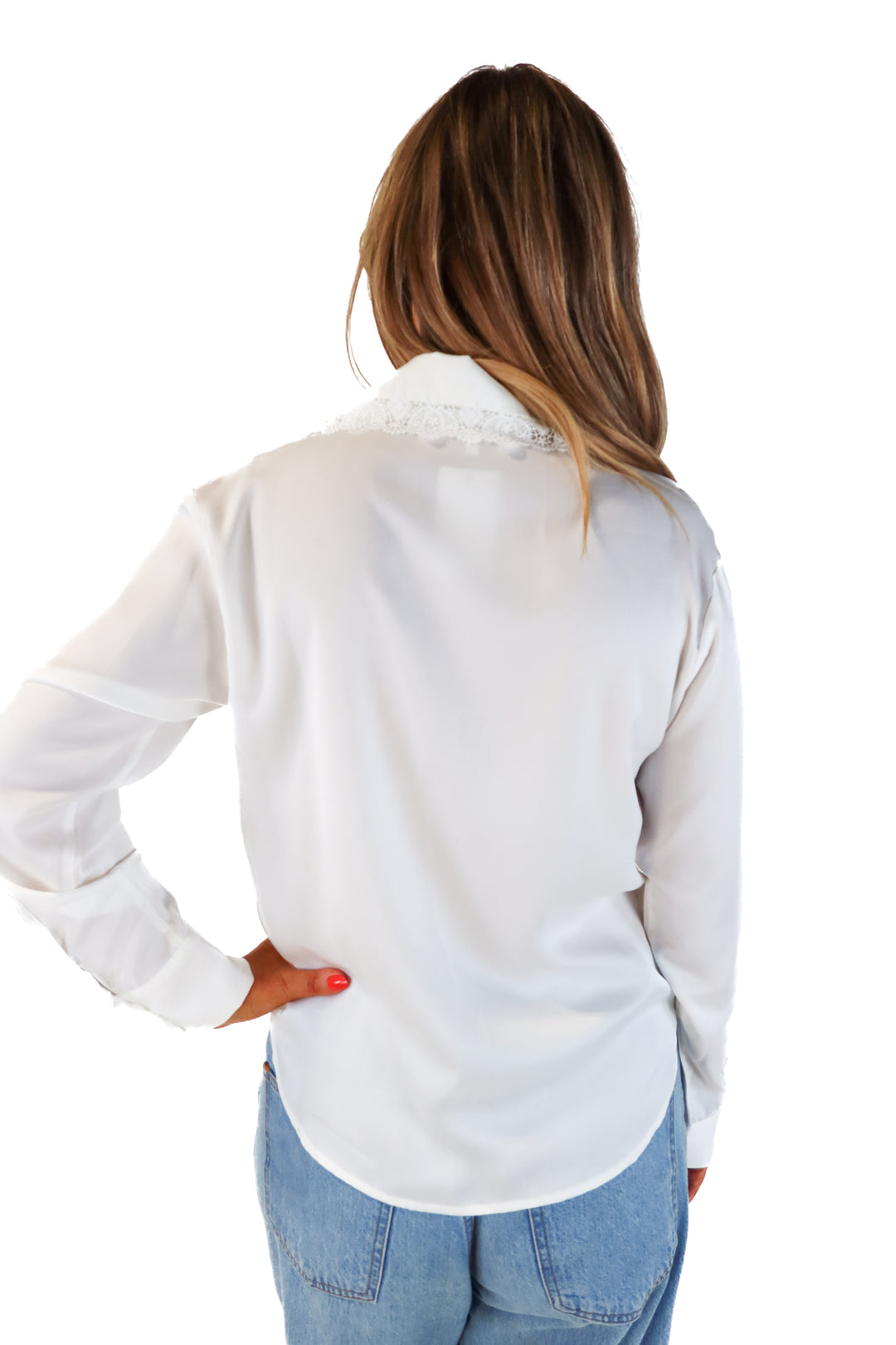Heartloom white lace collared blouse (M; retail $68)