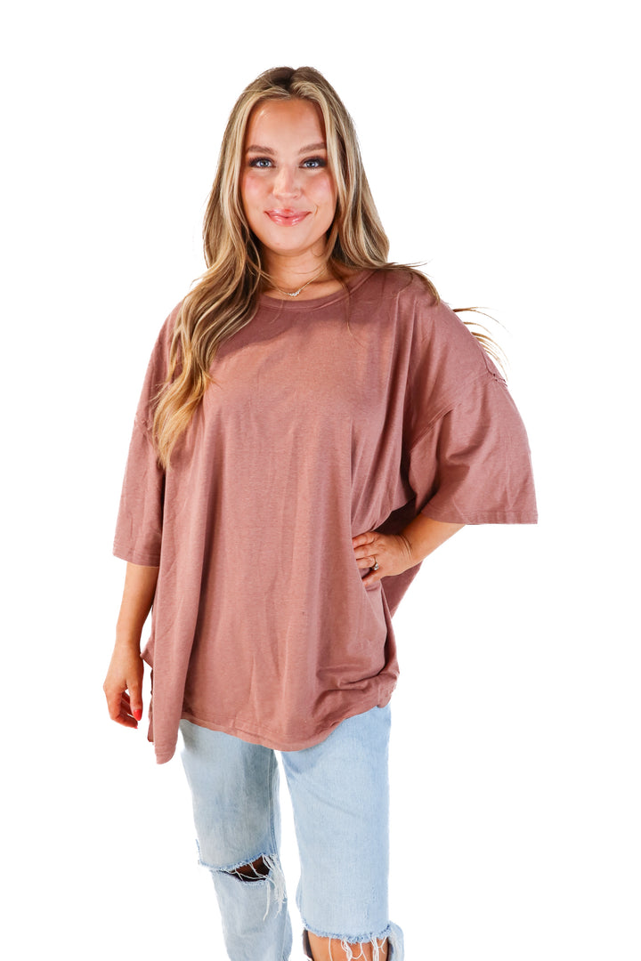 Exlura mauve short sleeve top NWT (XXXL)