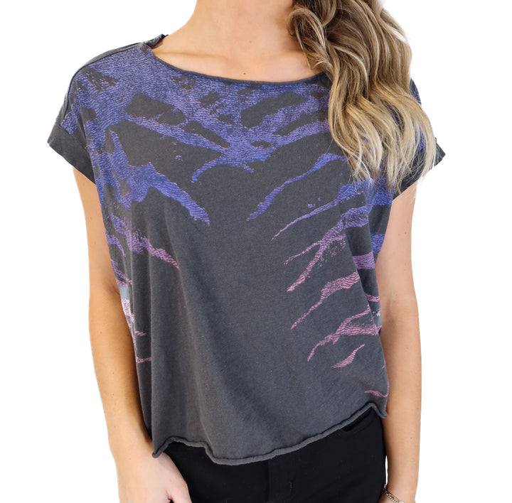 All saints colorful zebra striped tee (xs; retail $79)