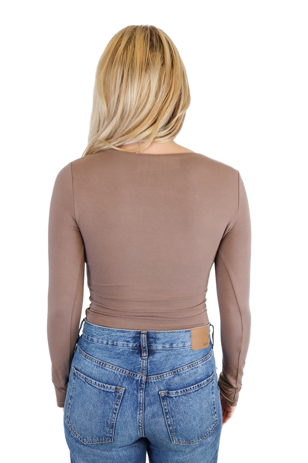abercrombie & fitch brown v-neck bodysuit NWT (s; retail $50)
