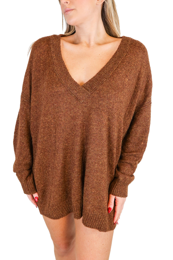 show me your mumu brown sweater dress (s; retail $158)