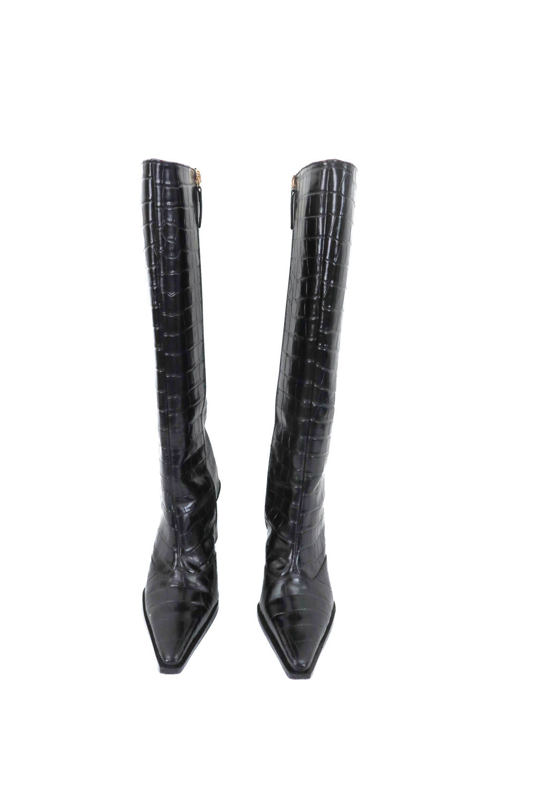 Schutz black leather tall boots (8; retail $298)