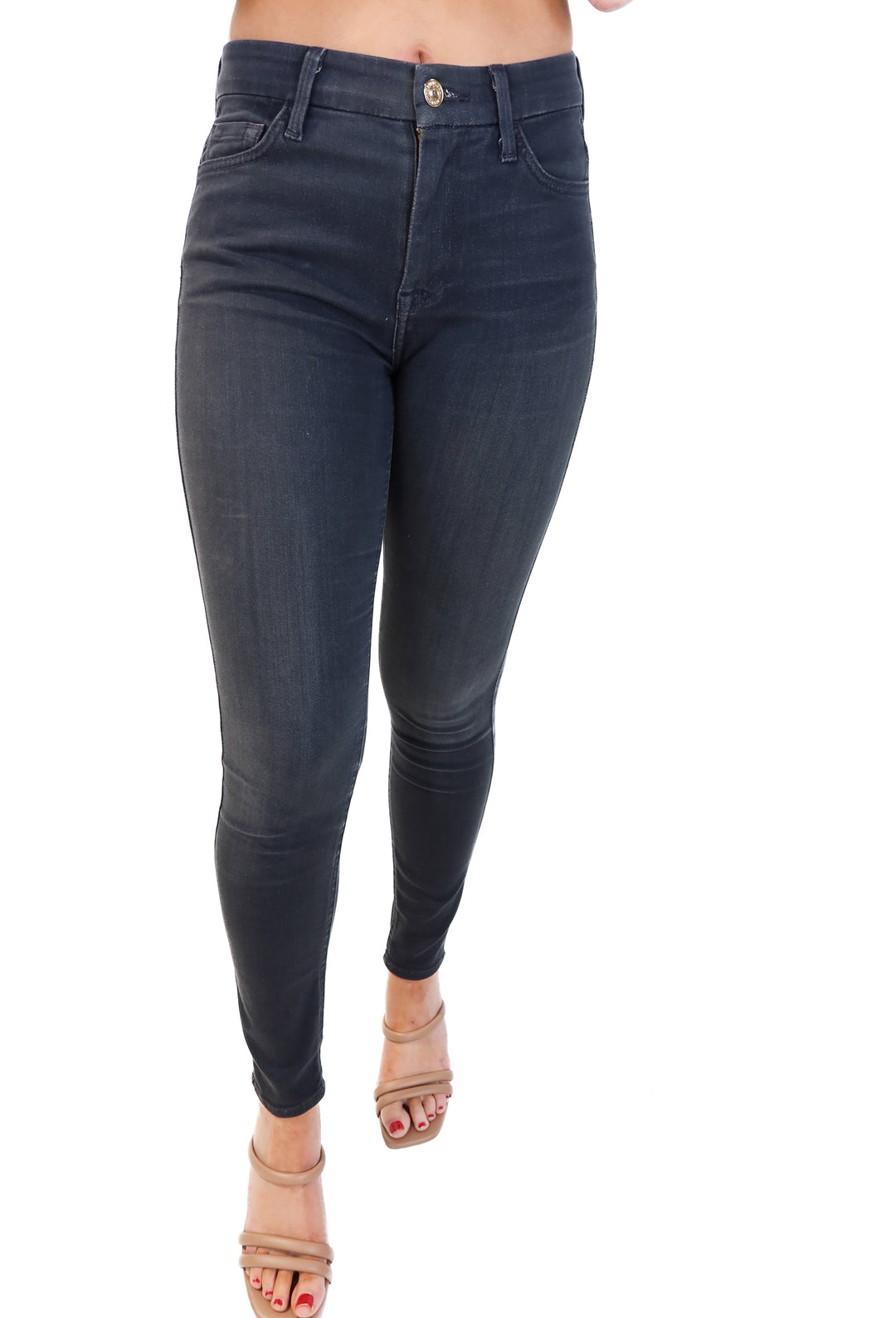 7 for all mankind black skinny jeans (26; retail $218)