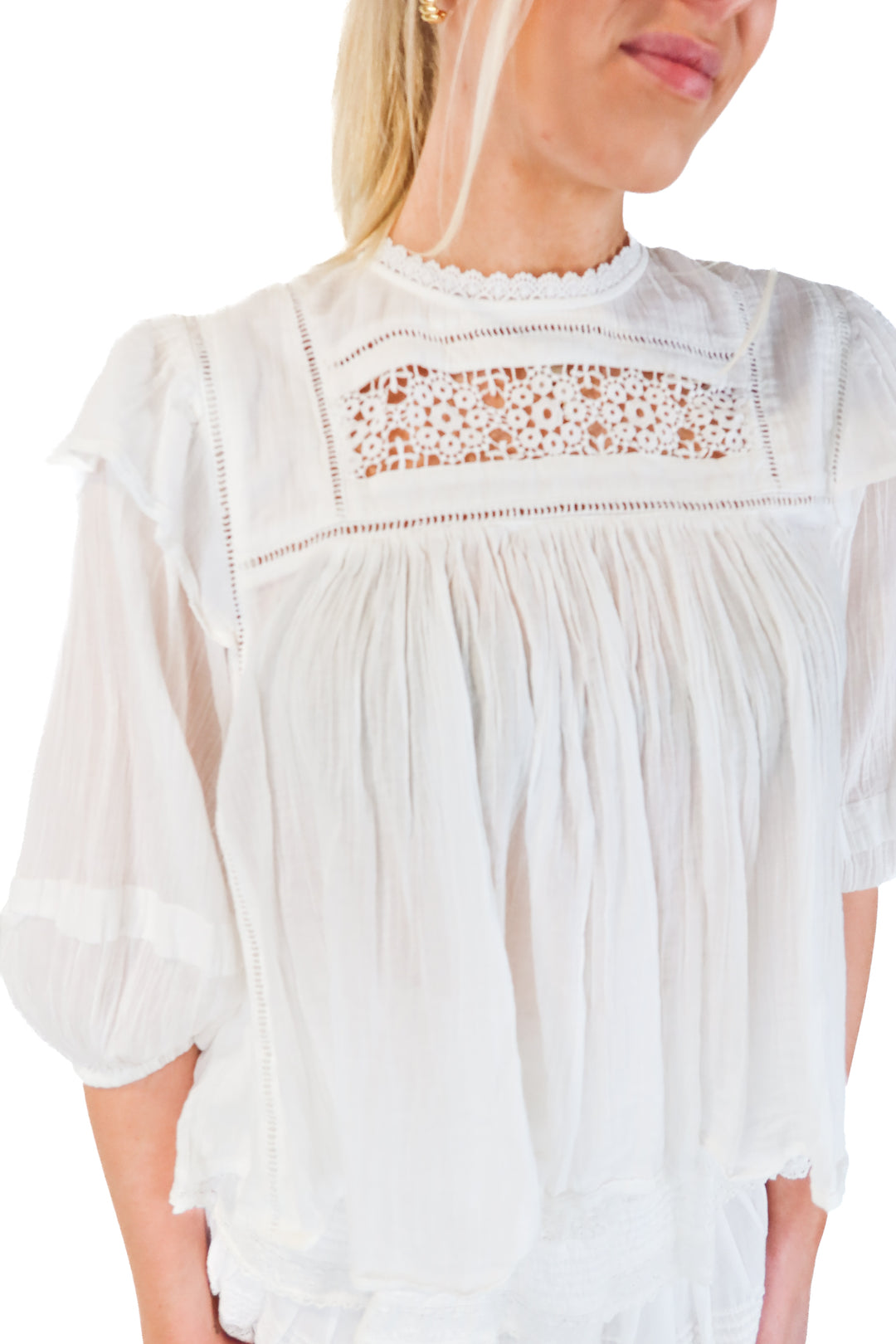 Free People Ivory Blouse (XS)