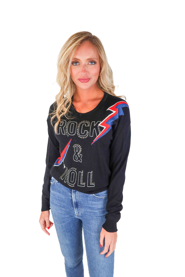 Zadig & Voltaire Black Rock & Roll Studded Sweater (S)