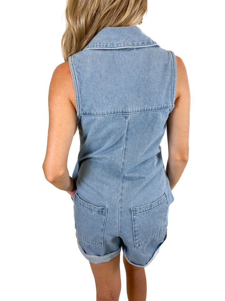 Show Me Your Mumu Blue Reno Romper (XS)
