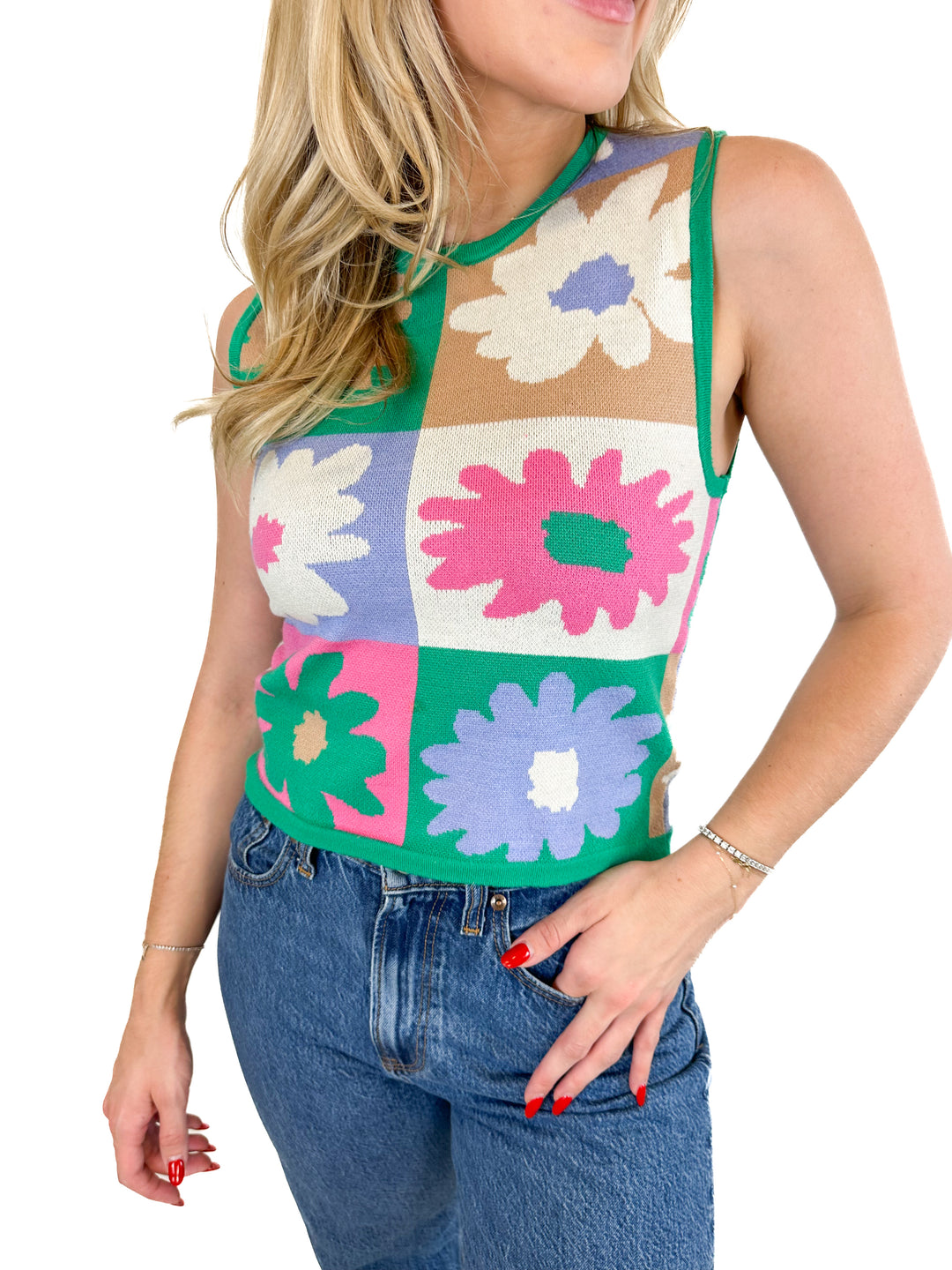 4S13NNA Floral Sweater Vest (XS)