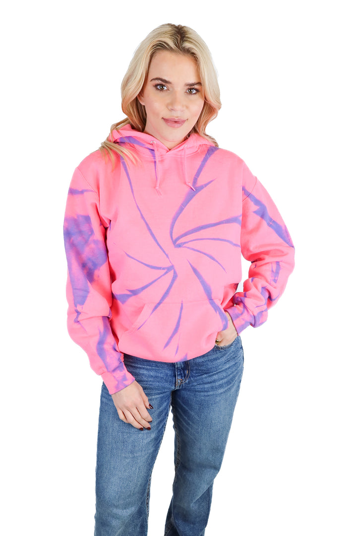 myrrhe pink/purple tie dye hoodie (m; retail $185)