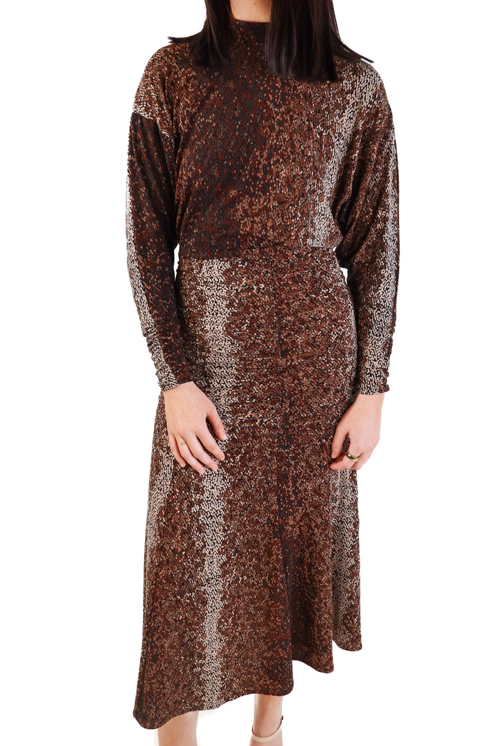 H&M brown patterned maxi dress NWT (s)