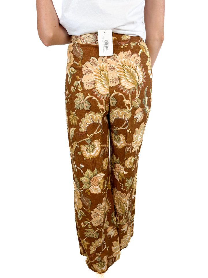 Sezane Floral Linen Pant (34)