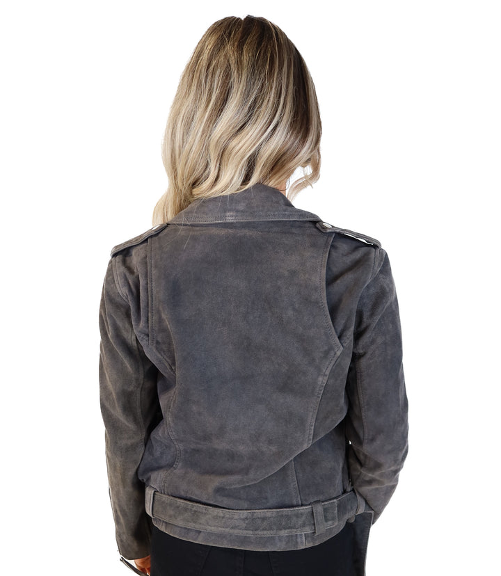 Topshop dark gray suede jacket (2)