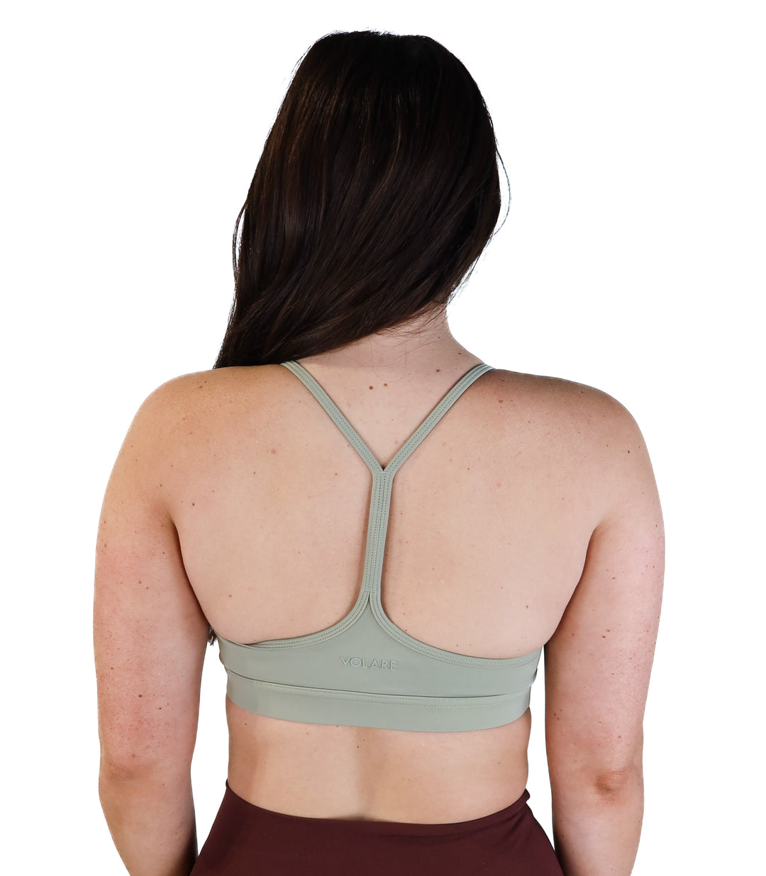 Volare sage green sports bra (M; retail $38)