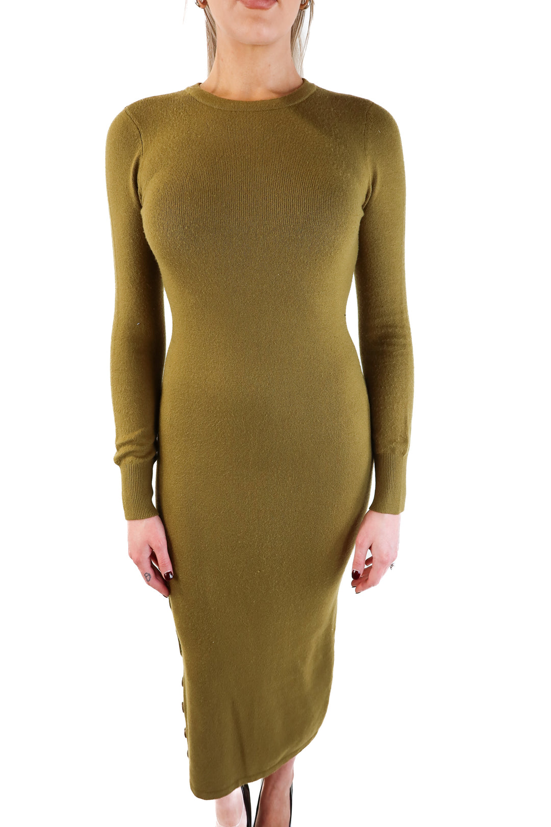 French Connection Olive Green Sweater Dress (S; retail $118)