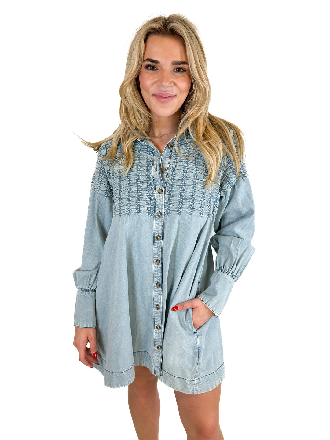 Free People Chambray Shirt Dress NWT (XS)