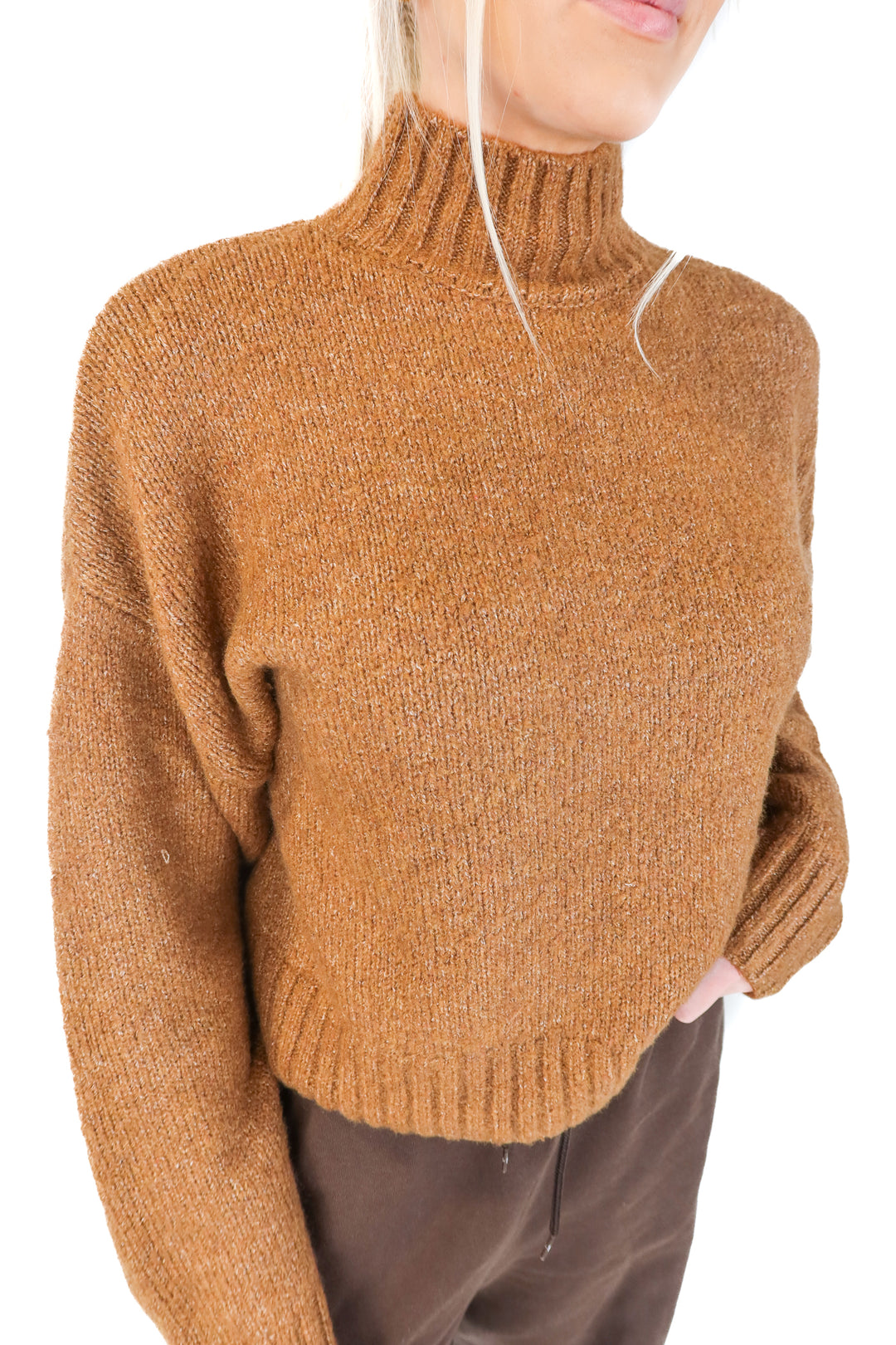 wayf brown turtleneck sweater NWT (m; retail $60)