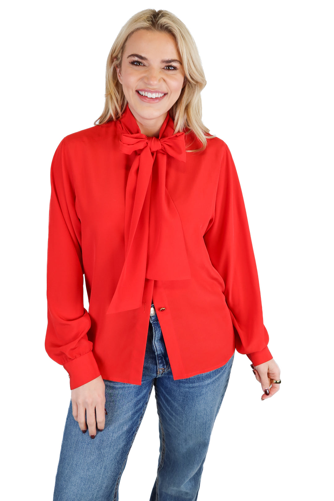 Red Button Down Top (S)*