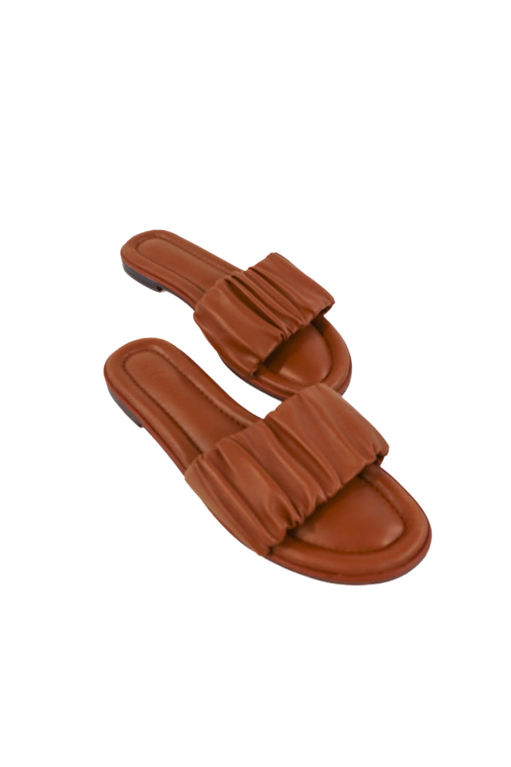 J.crew brown scrunched sandals (9; retails for $98)