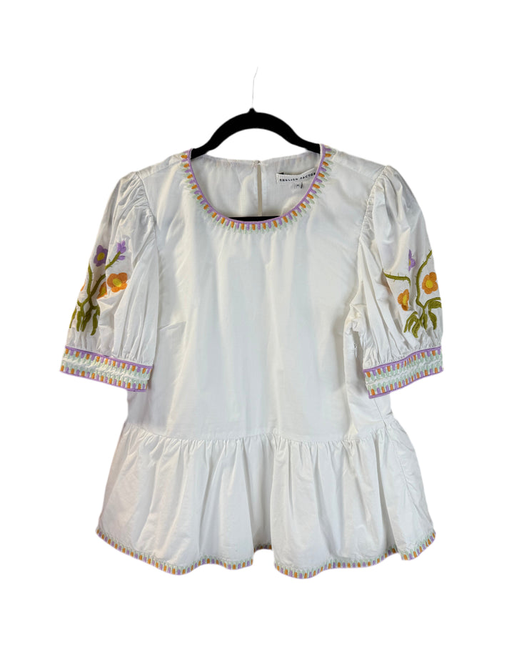 english factory white peplum top (m)