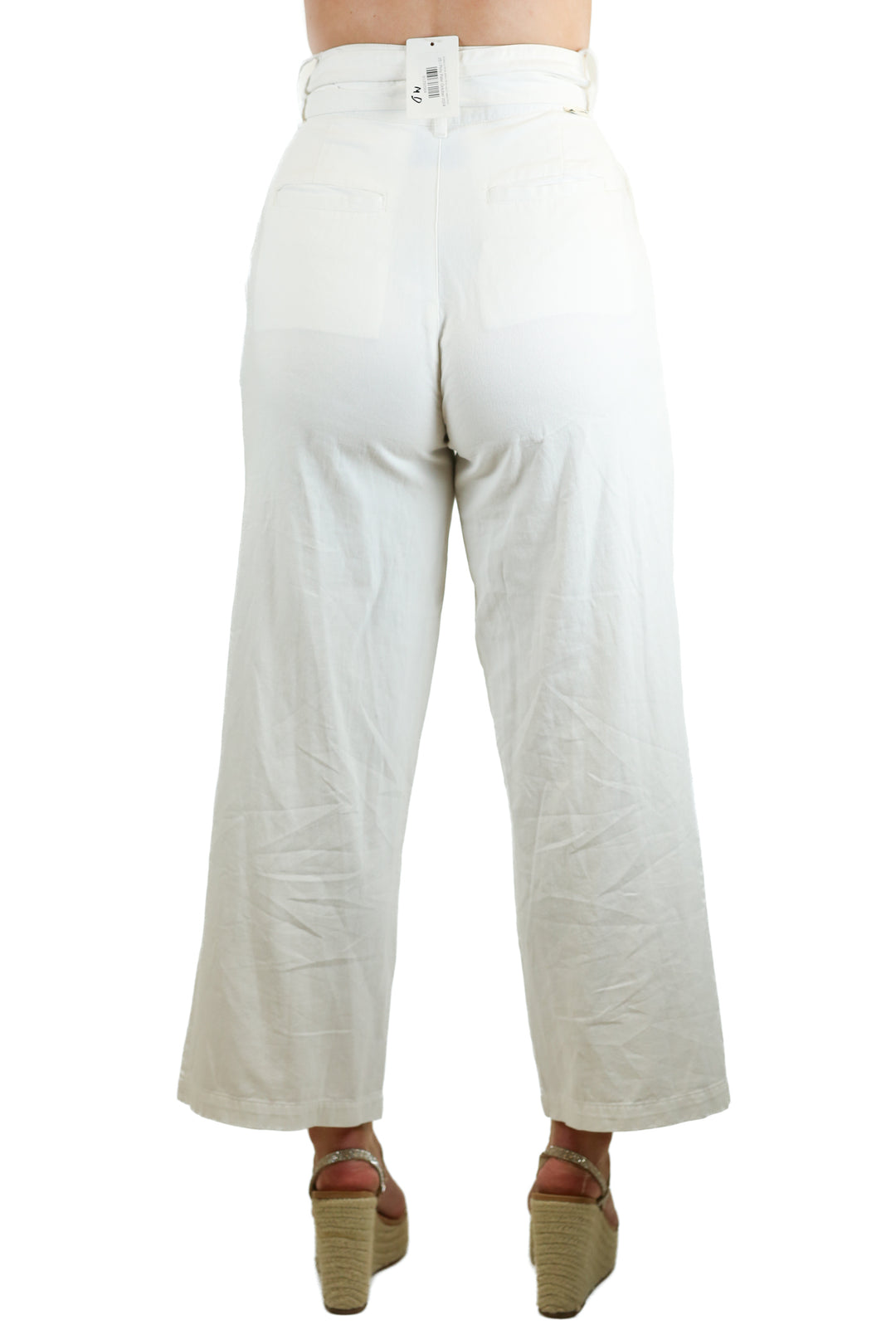 Billabong White Belted Wide Leg Cropped Pants (25)