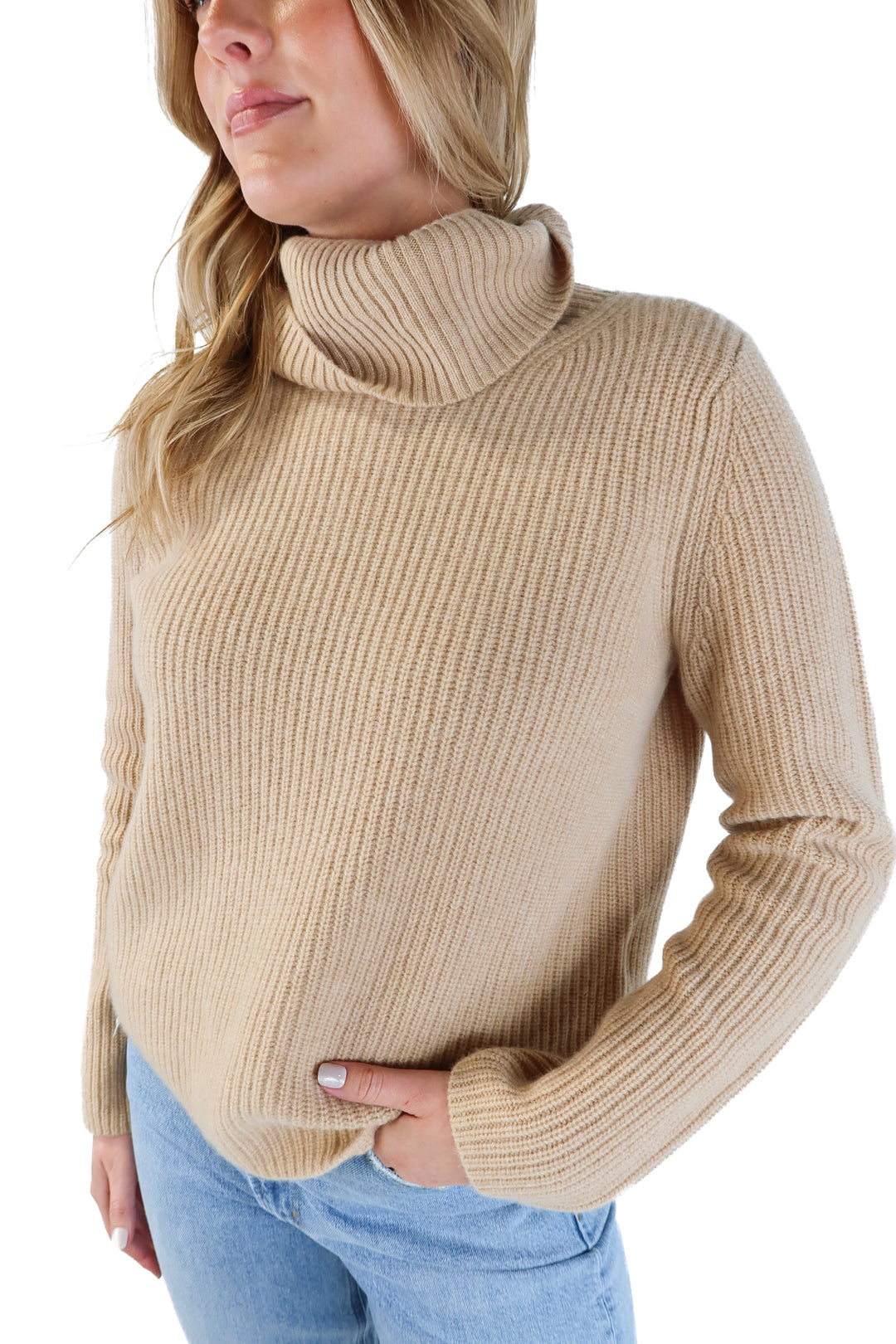 Banana republic tan turtleneck sweater NWT (s; retails for $240)