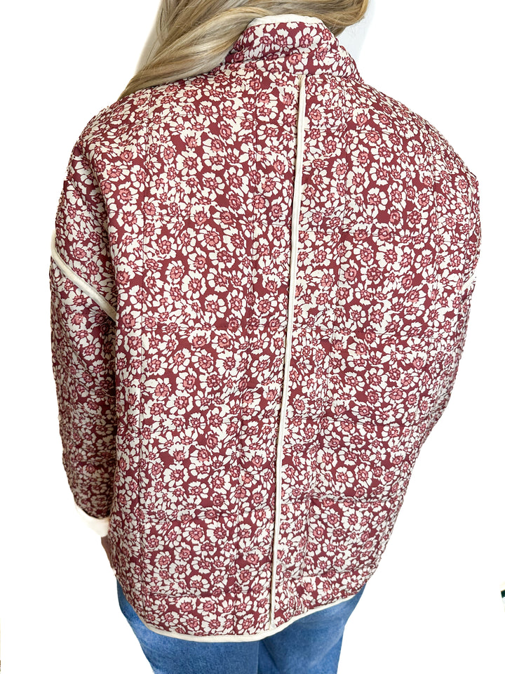 Floral Slightly Puffed Jacket (XS)