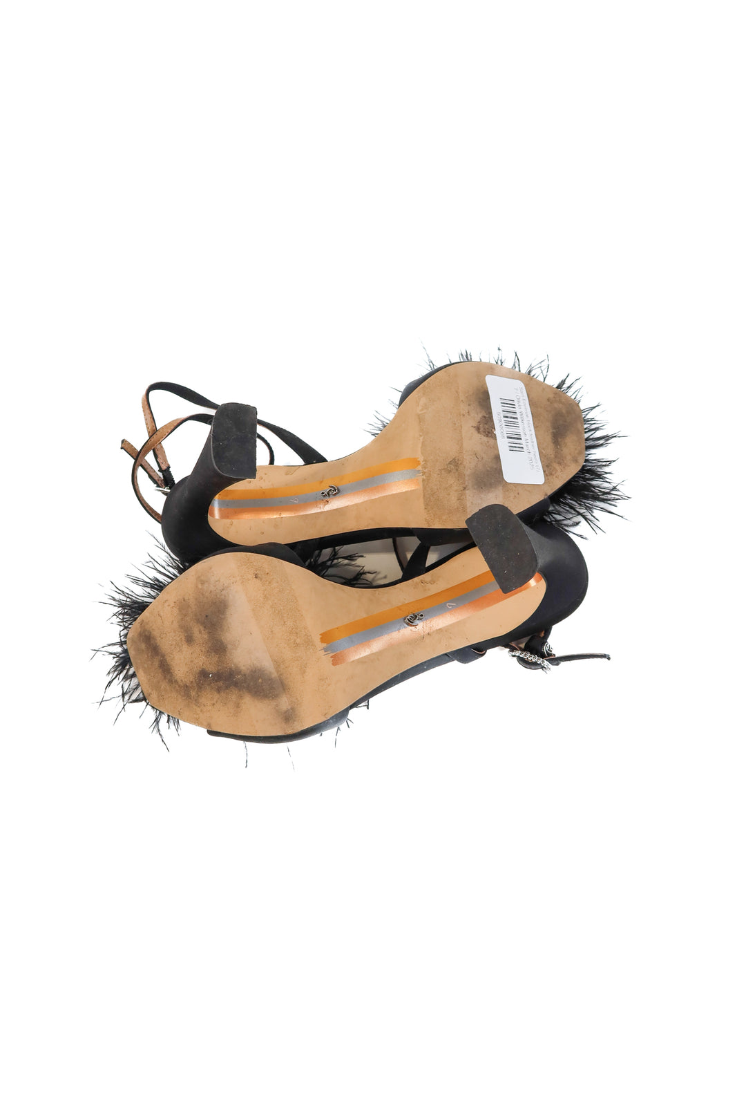 Sam Edelman black feather heels (7; retail $150)
