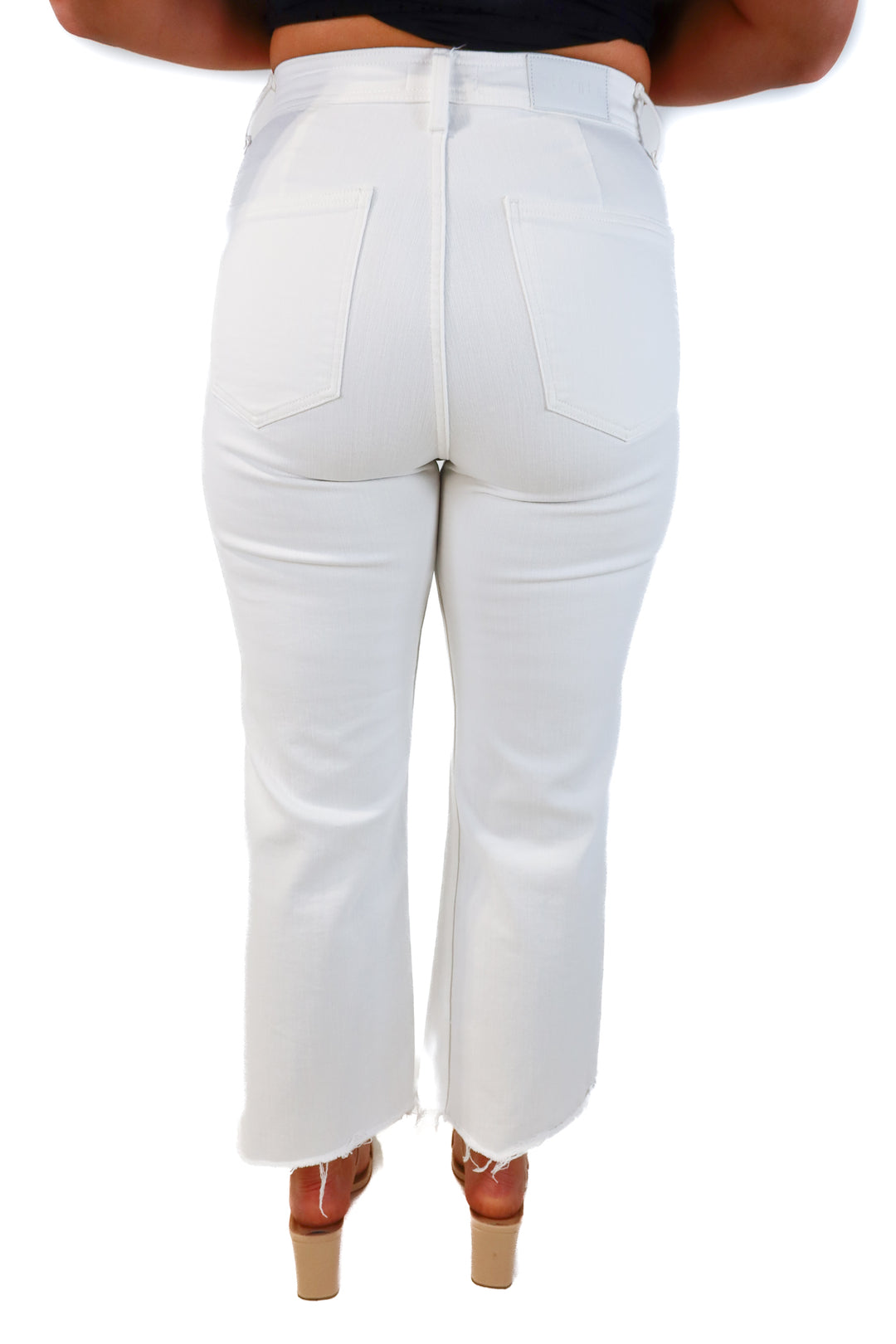 Pistola white wide leg jeans (28; retail $178)