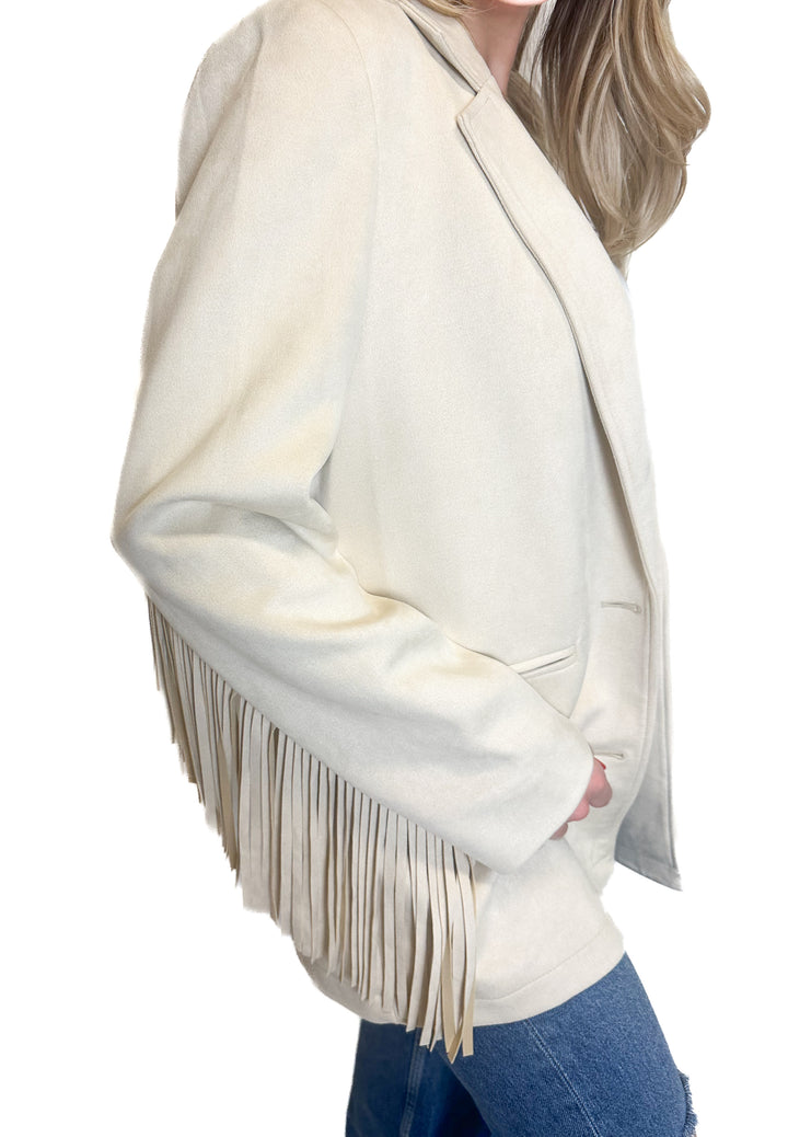 Show Me Your Mumu Faux Suede Fringed Jacket NWT (XS)