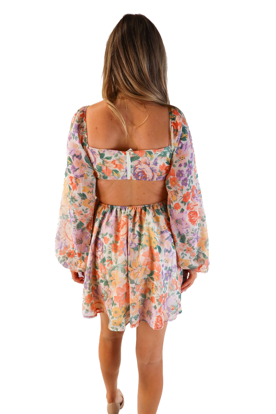 Showpo floral backless mini dress NWT (6; retails for $70)