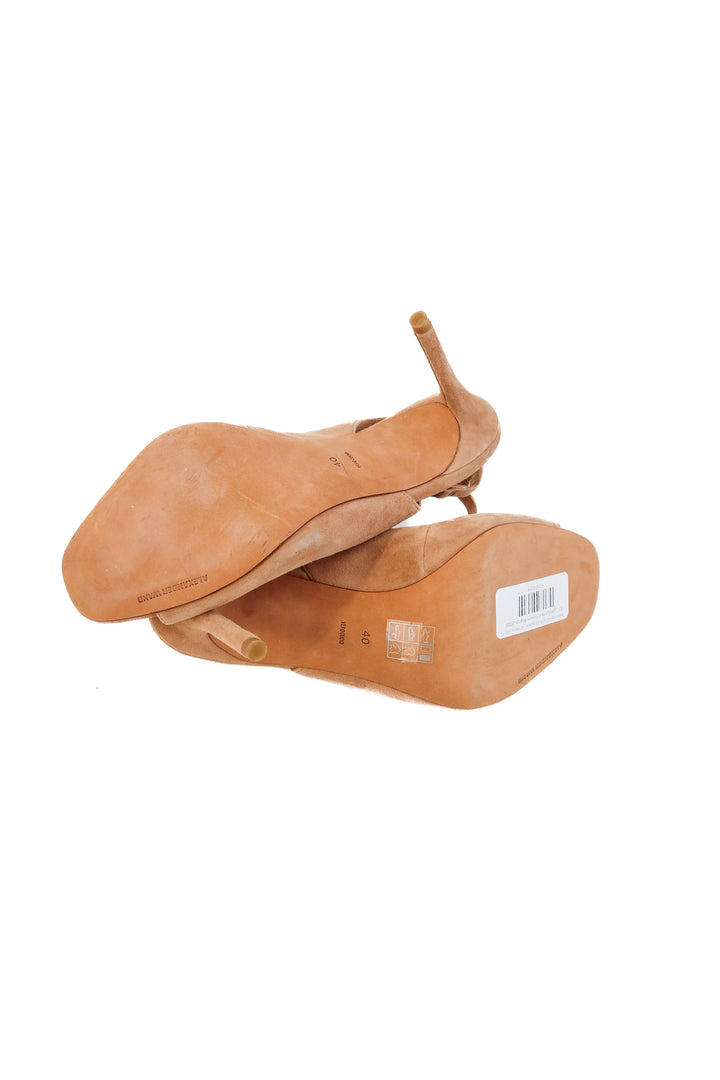 Alexander wang nude suede net heels (40/ US9-10; retail $595)