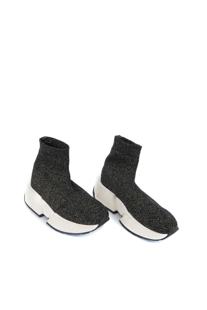 maison margiela black sparkly sock shoes (6; retail $950)