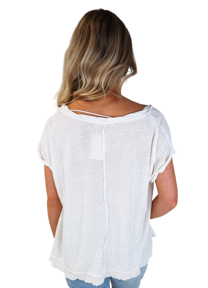 Free people white oversize tee (xs; retail $38)